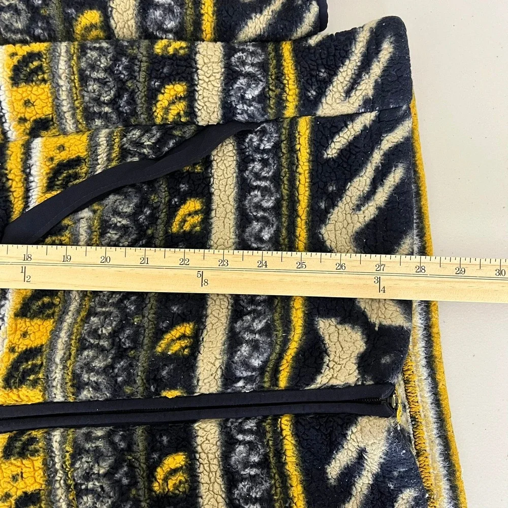 The North Face Mens Aztec Print Sherpa Fleece Full Zip Jacket Yellow M